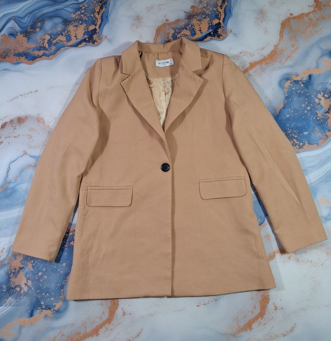 Пиджак My Giyim женский бежевый длинный Zara жакет