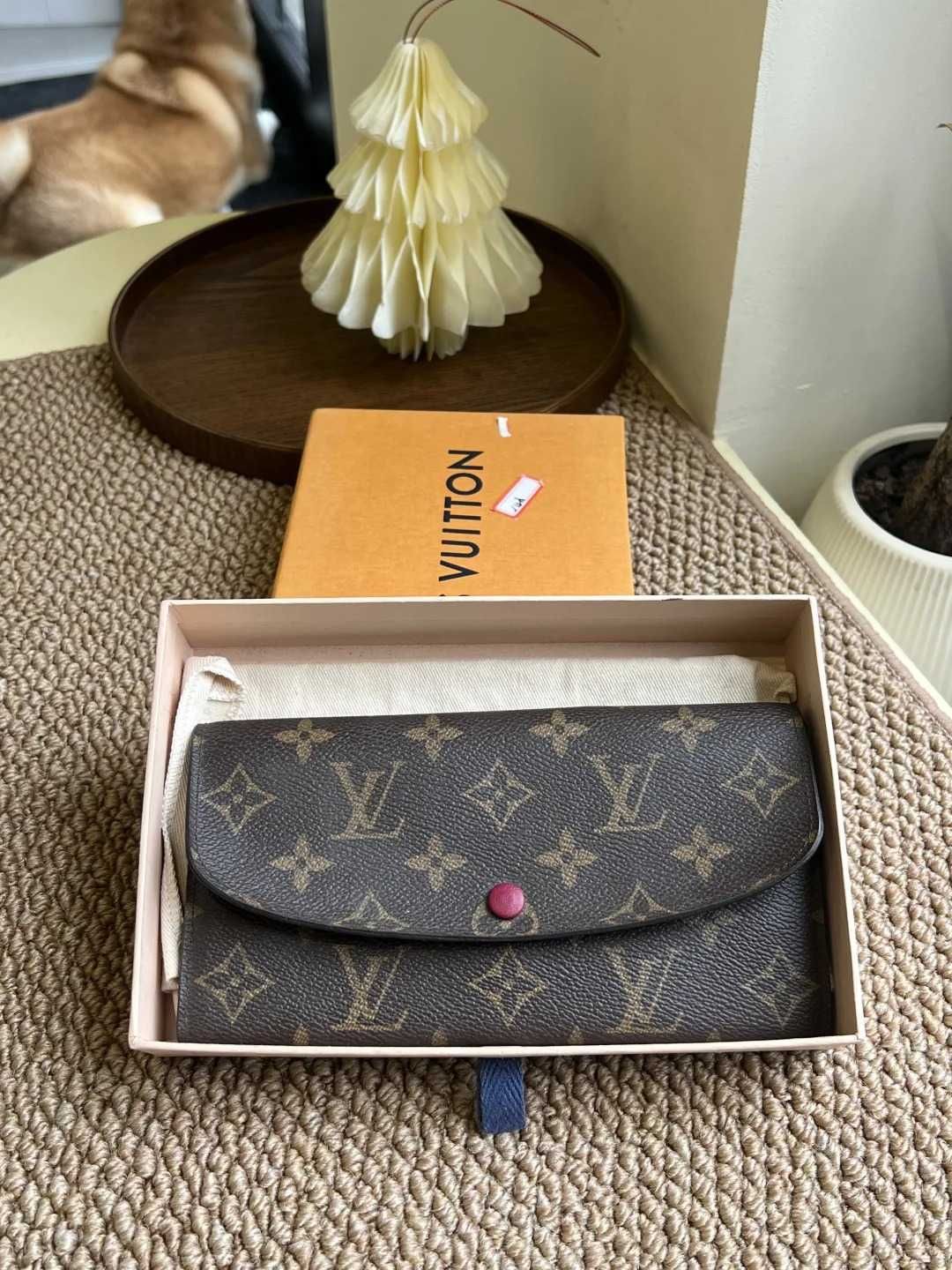 LV Louis Vuitton-Old Flower Toe Portfel Różowo-czerwony Toe Portfel