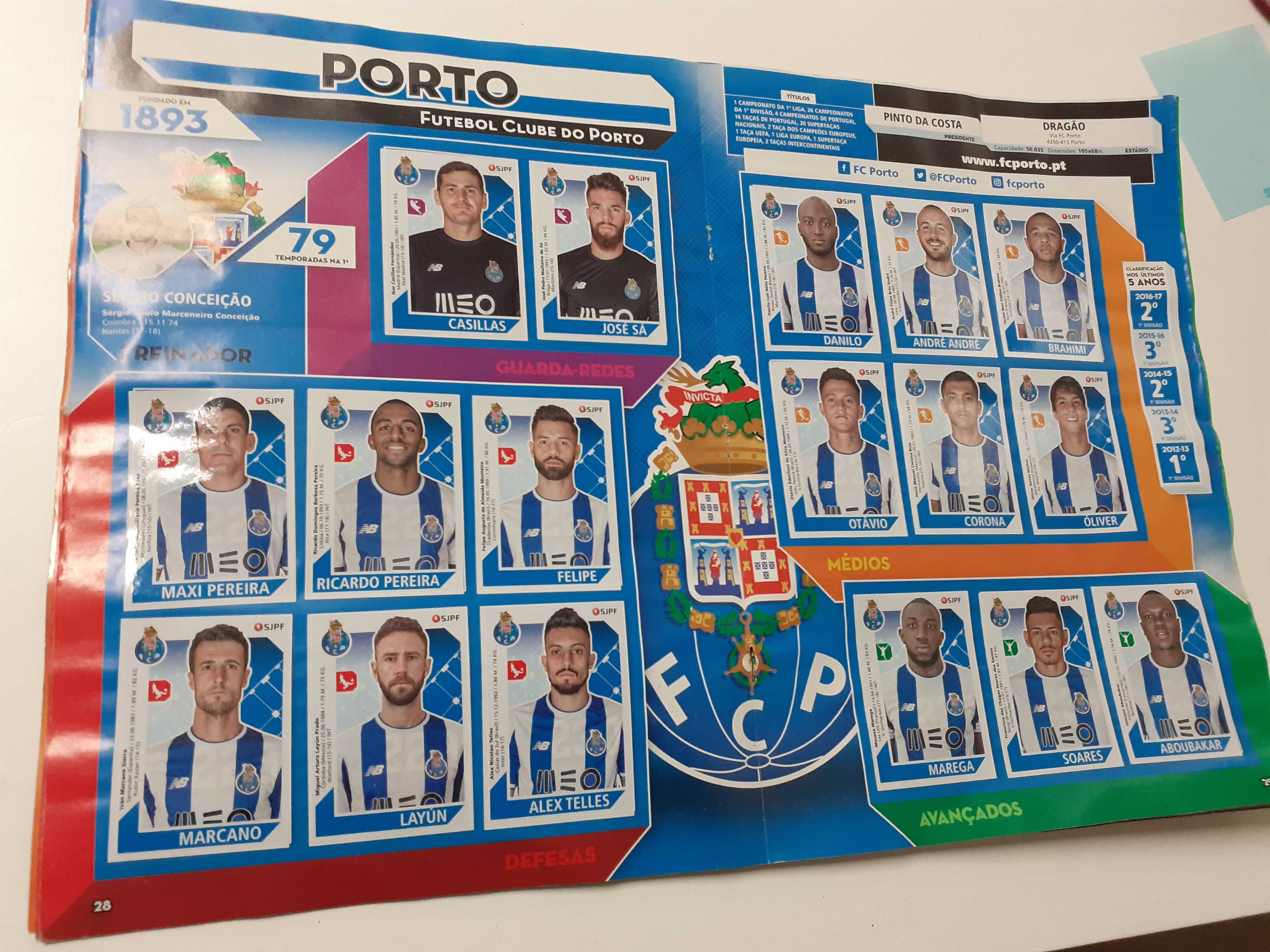 Caderneta cromos futebol 2017-18 completa