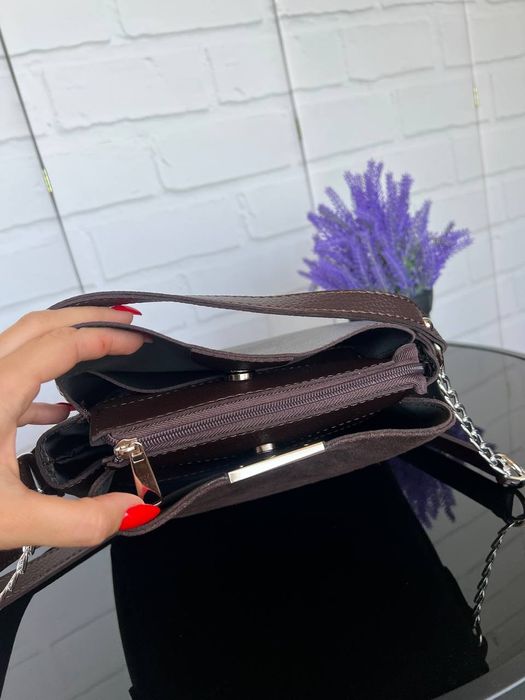 Сумочка жіноча з натуральної замші/штуч.шкіри