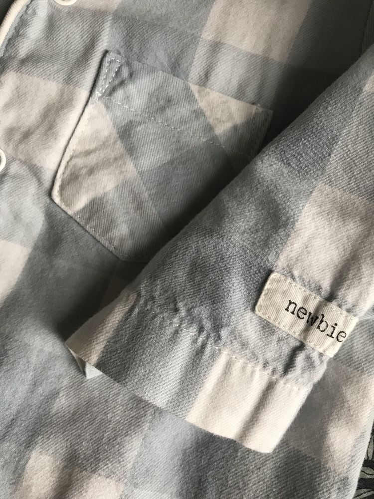 Piżama pajac na napy elegancka w kratę Newbie Limited Edition