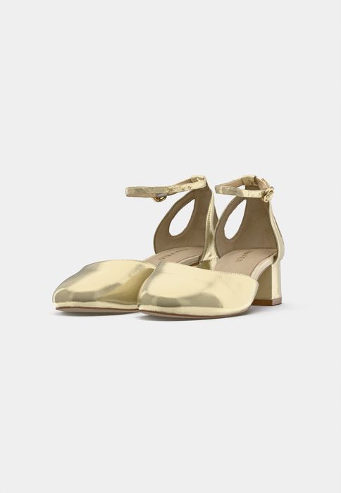Anna Field 37 Buty Damskie Złote Czółenka Skórzane Wide Fit T697
