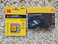KODAK Portable SSD X200 1TB + szybka karta pamięci microSD 64GB. Nowe