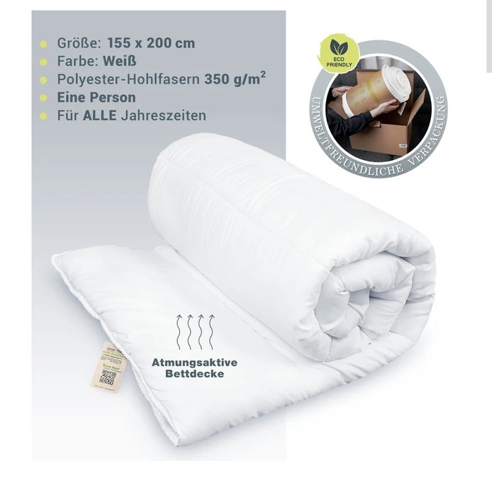 Kołdra całoroczna 155 x 200 eko hipoalergiczna