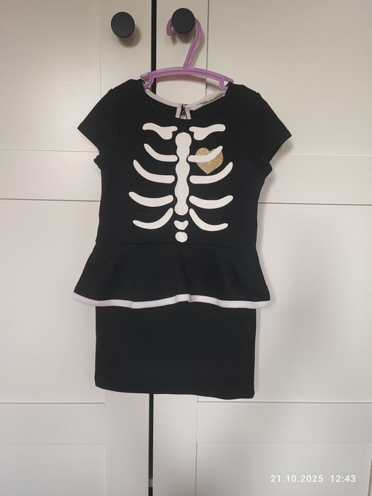 Strój sukienka na Halloween/ kości, szkielet