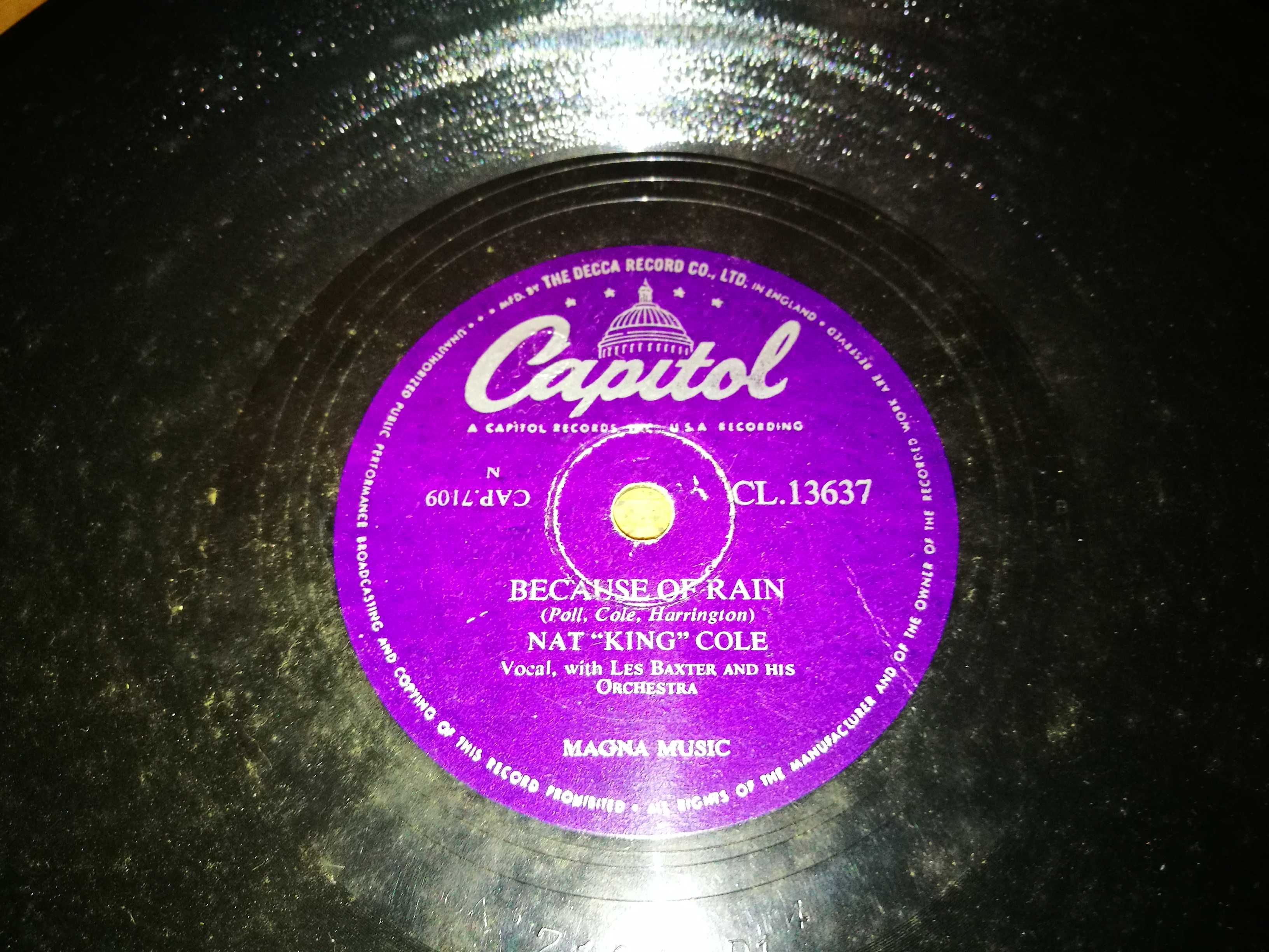 NAT KING COLE -Unforgettable/Becausa Of Rain (Ed ING-ANOS 50-78rpm)10'