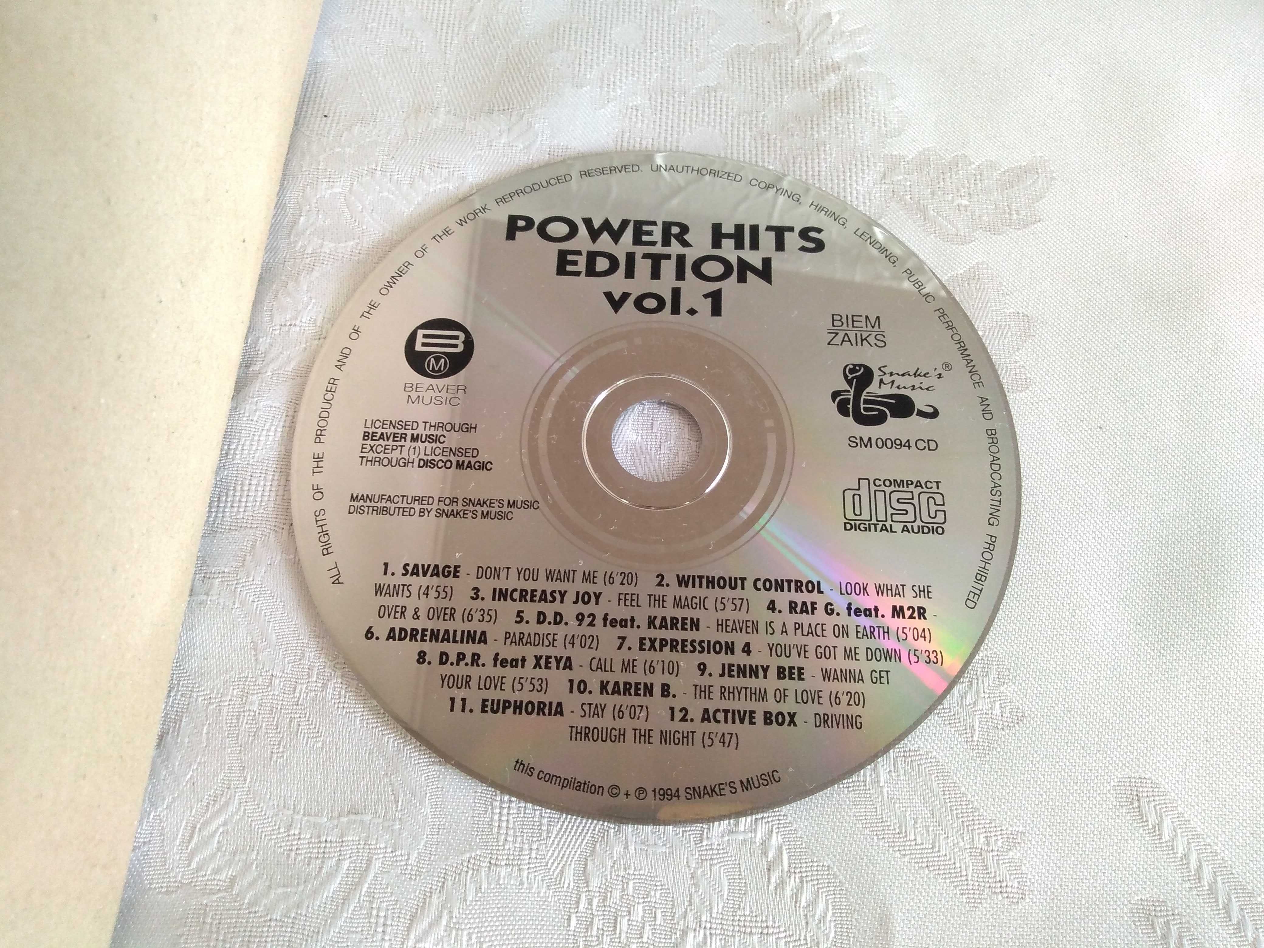 Power Hits Edition vol.1 Snake's Music płyta CD z 1994 r