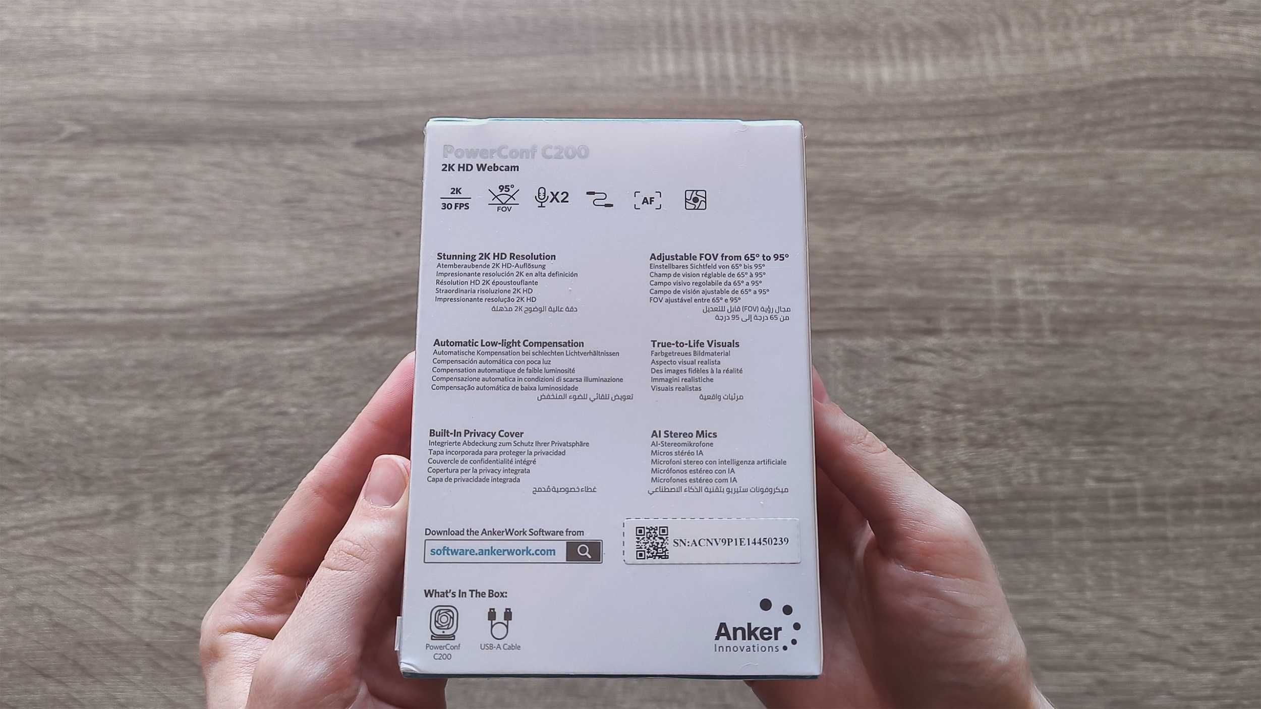 Вебкамера Anker PowerConf C200 2K з приватністю та стерео мікрофоном