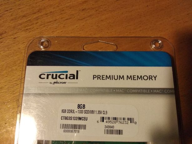 16 GB Mem. Ram para macbook pro finais 2009 a inicios de 2012, Crucial