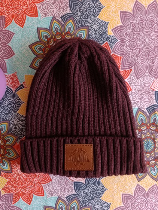 Męska Czapka Zimowa Ciepła Brązowa