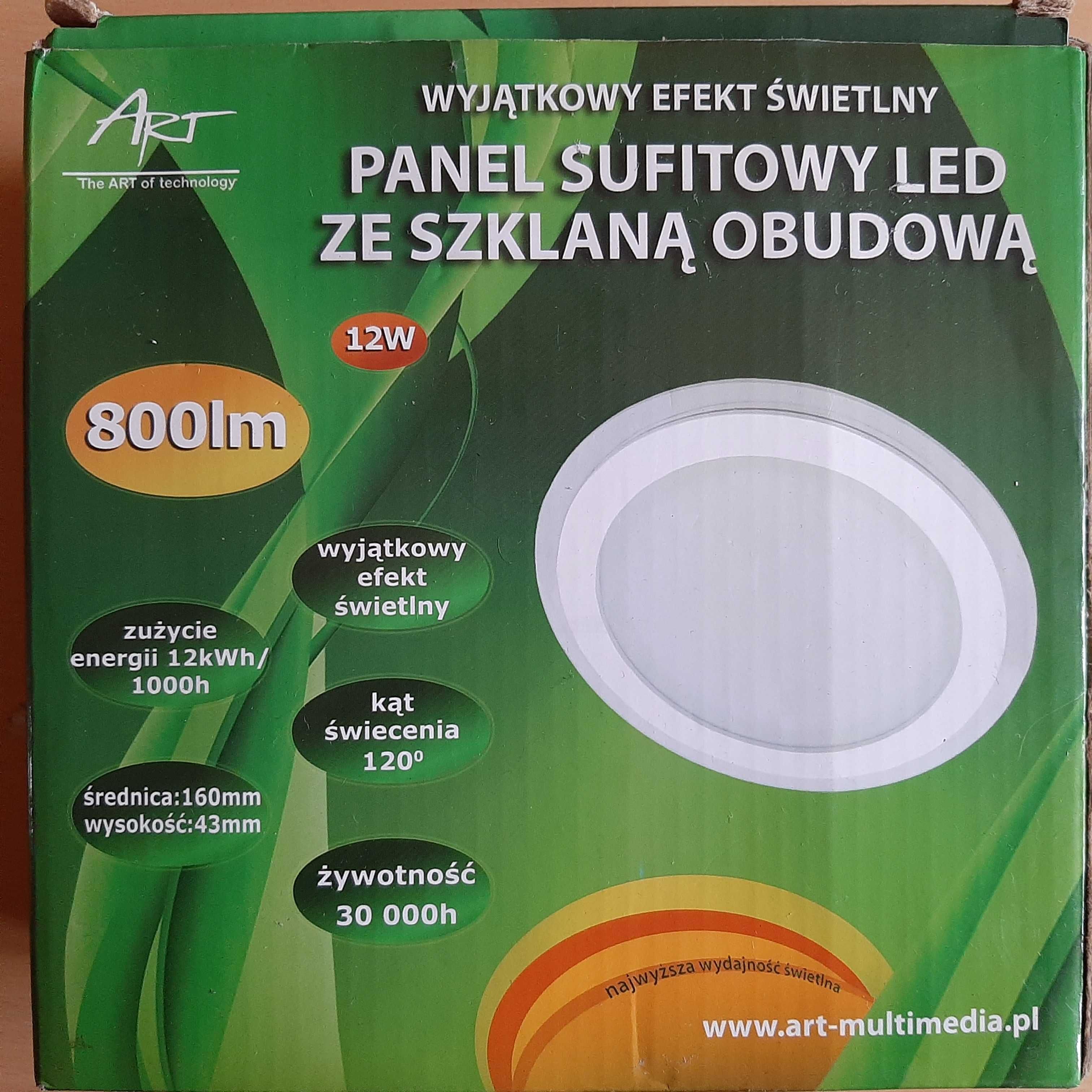 Lampa panel sufitowy Led plafon okrągły barwa biała 800lm