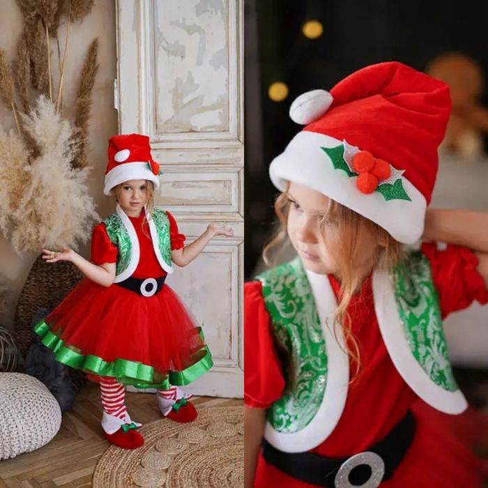 Костюм ельфійка ельф эльф дівчинка ялиночка помічниця санта гном