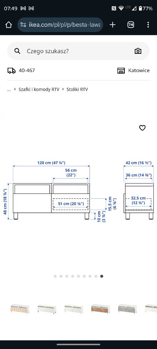 Szafka pod TV Ikea besta, limitowany wzór frontów. Regał, komoda.