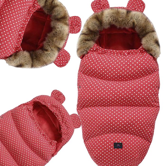 Śpiworek Śpiwór Do Wóżka Fotelika Sanek Z Uszami Ocieplany Świąteczny