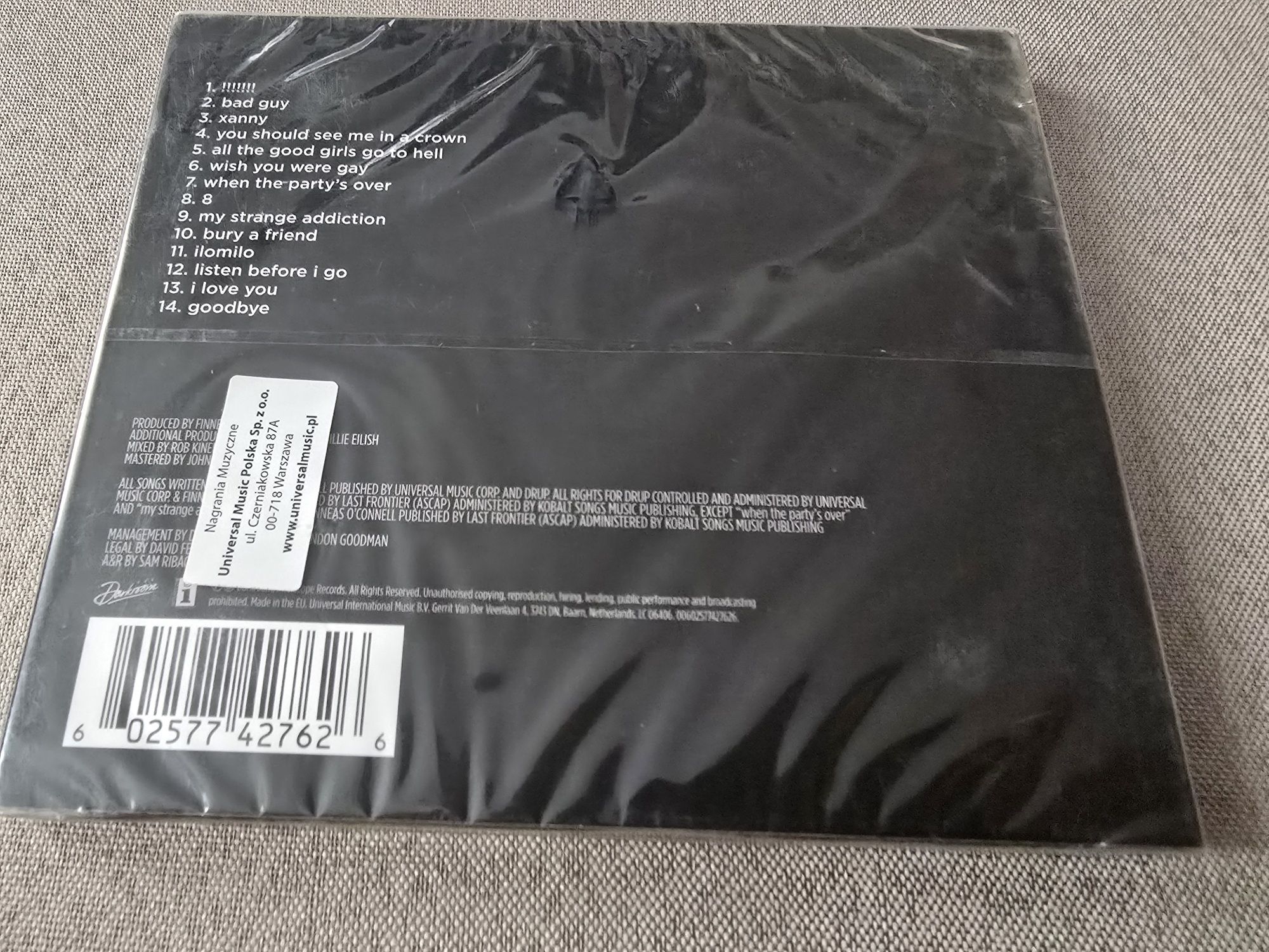 Billie Eilish  When we all fall nowa zafoliowana płyta CD