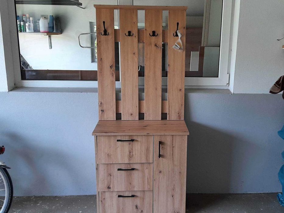 Nowa Szafka na Buty + Wieszak Dąb Artisan