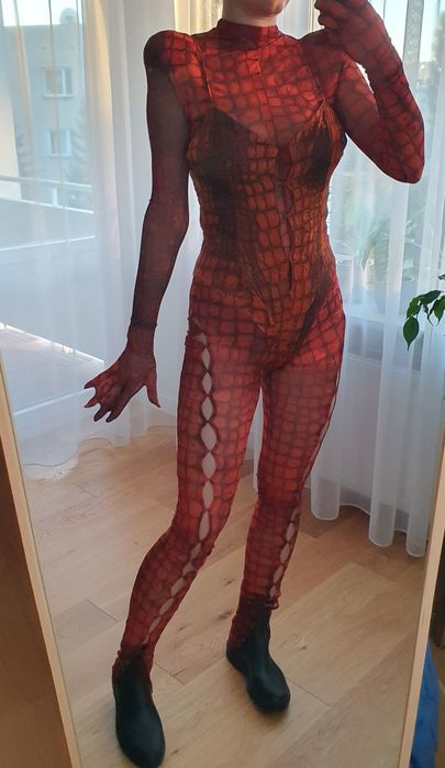Strój damski Zara kostium na Halloween czerwony smok M-L
