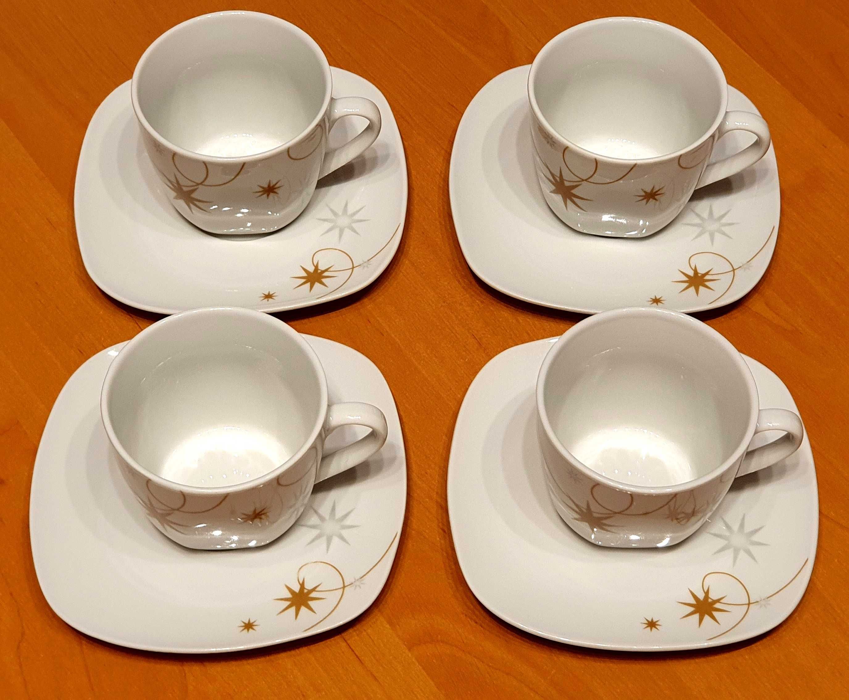 Ceramiczny zestaw: 4 filiżanki (200ml) + 4 spodeczki. Steinbach