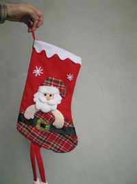 Новогодний носок для подарков Рождество. Санта. Дед Мороз