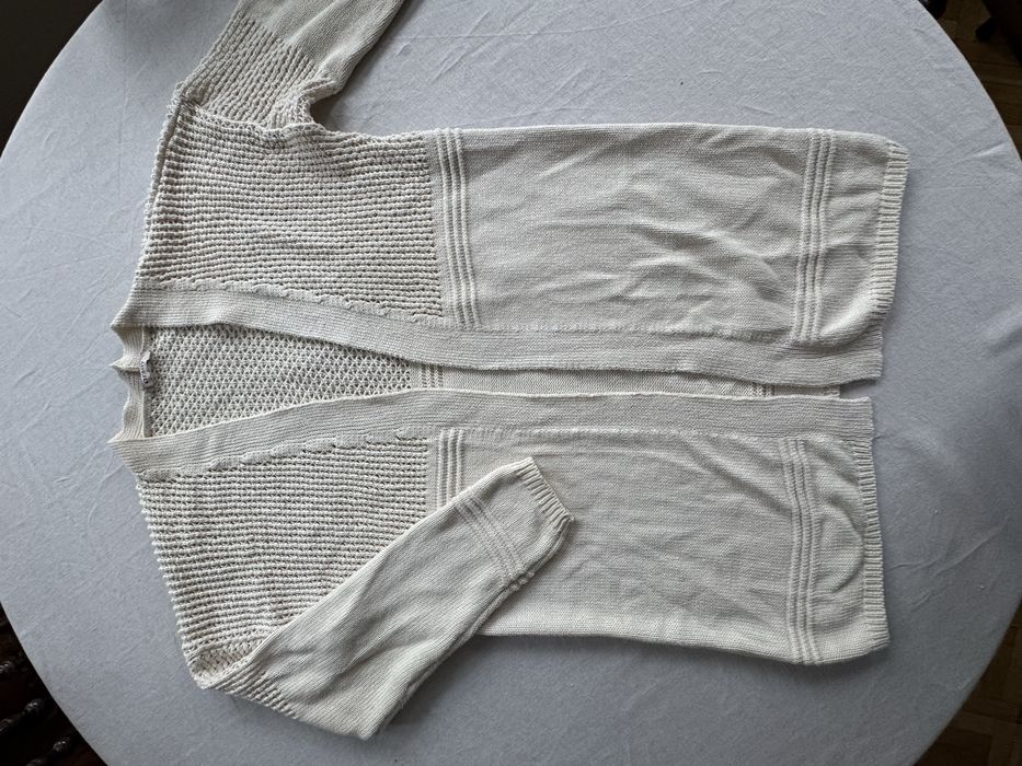 Kardigan bawelniany z azurowym wzorem