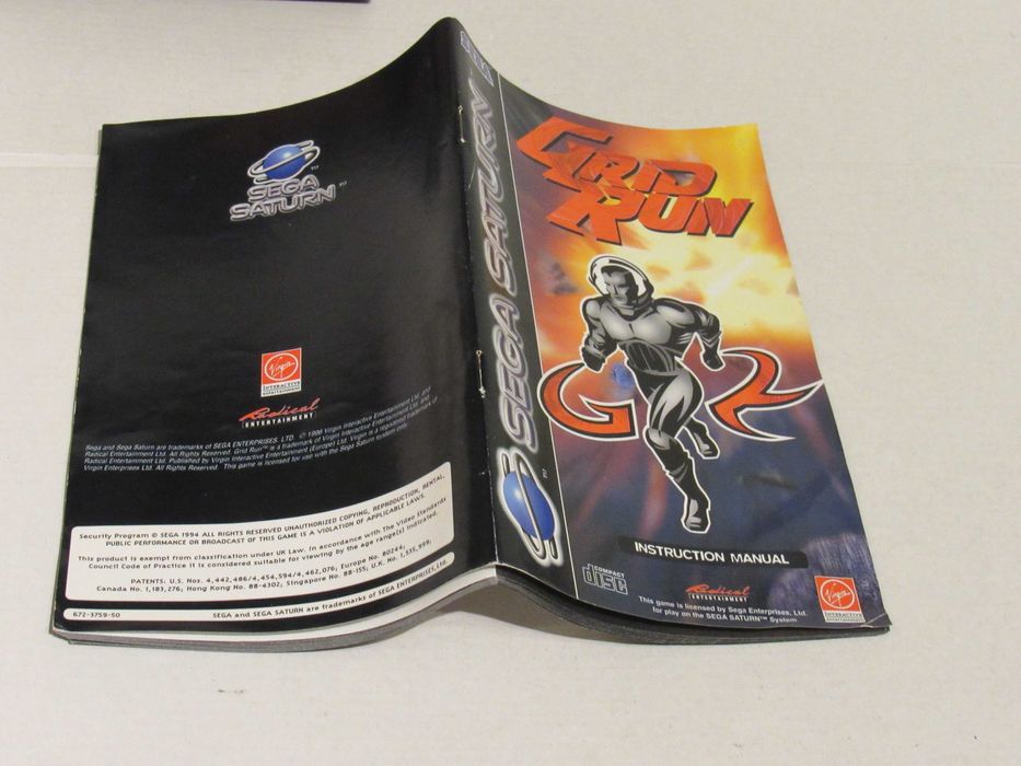 Caixa e manual Sega Saturn Grid Run