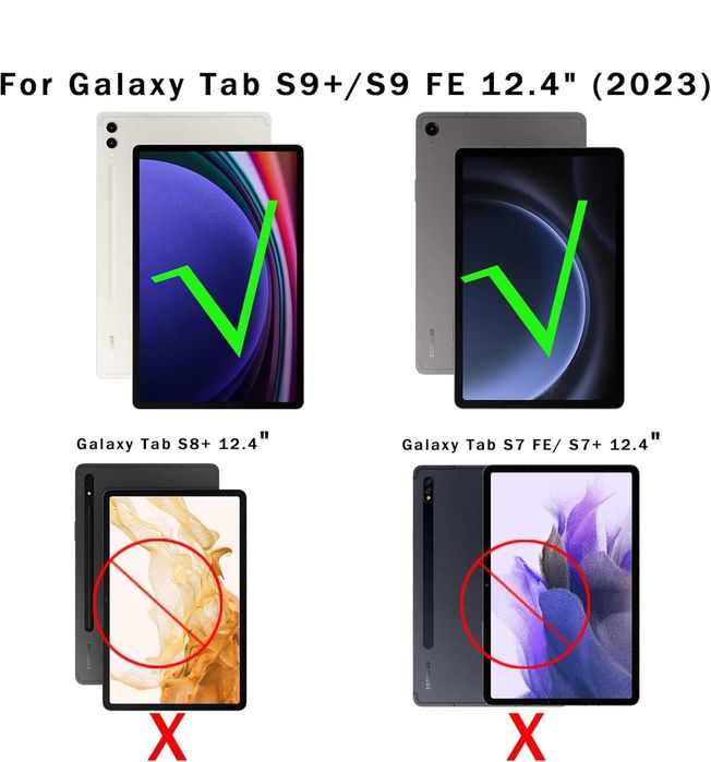 Pokrowiec z klawiaturą QWERTZ ROOFEI Galaxy Tab S9 FE+/S9+ Plus 12,4