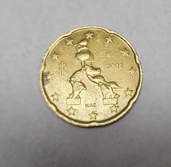 Moeda de Coleção 20 cêntimos 2002 Itália