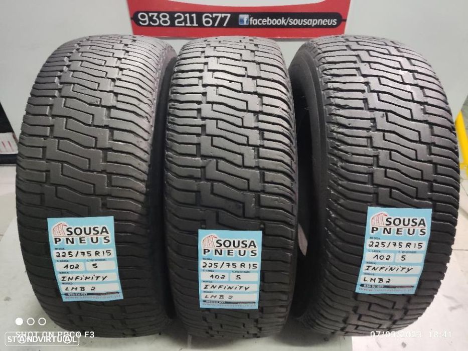 3 pneus semi novos 225-75r15 - infinity - oferta da entrega