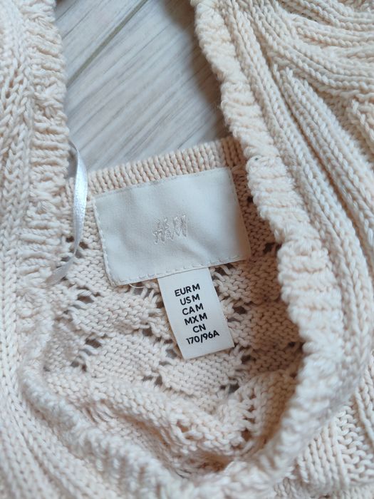 Top ażurowy ecru krem nowe H&M roz M szydełko
