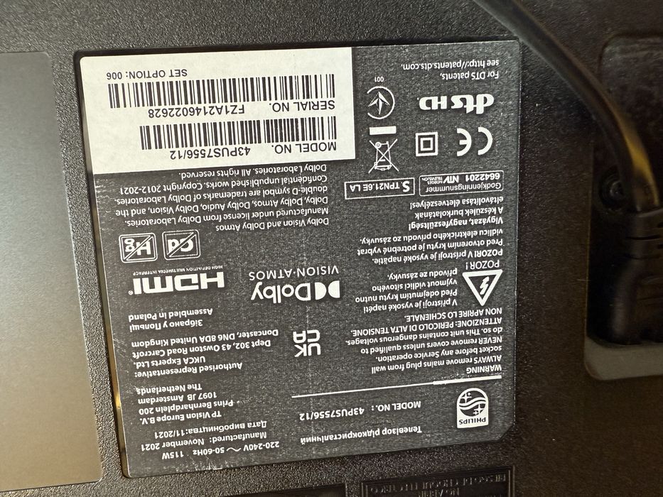 Telewizor philips 43pfs7556/12  FV