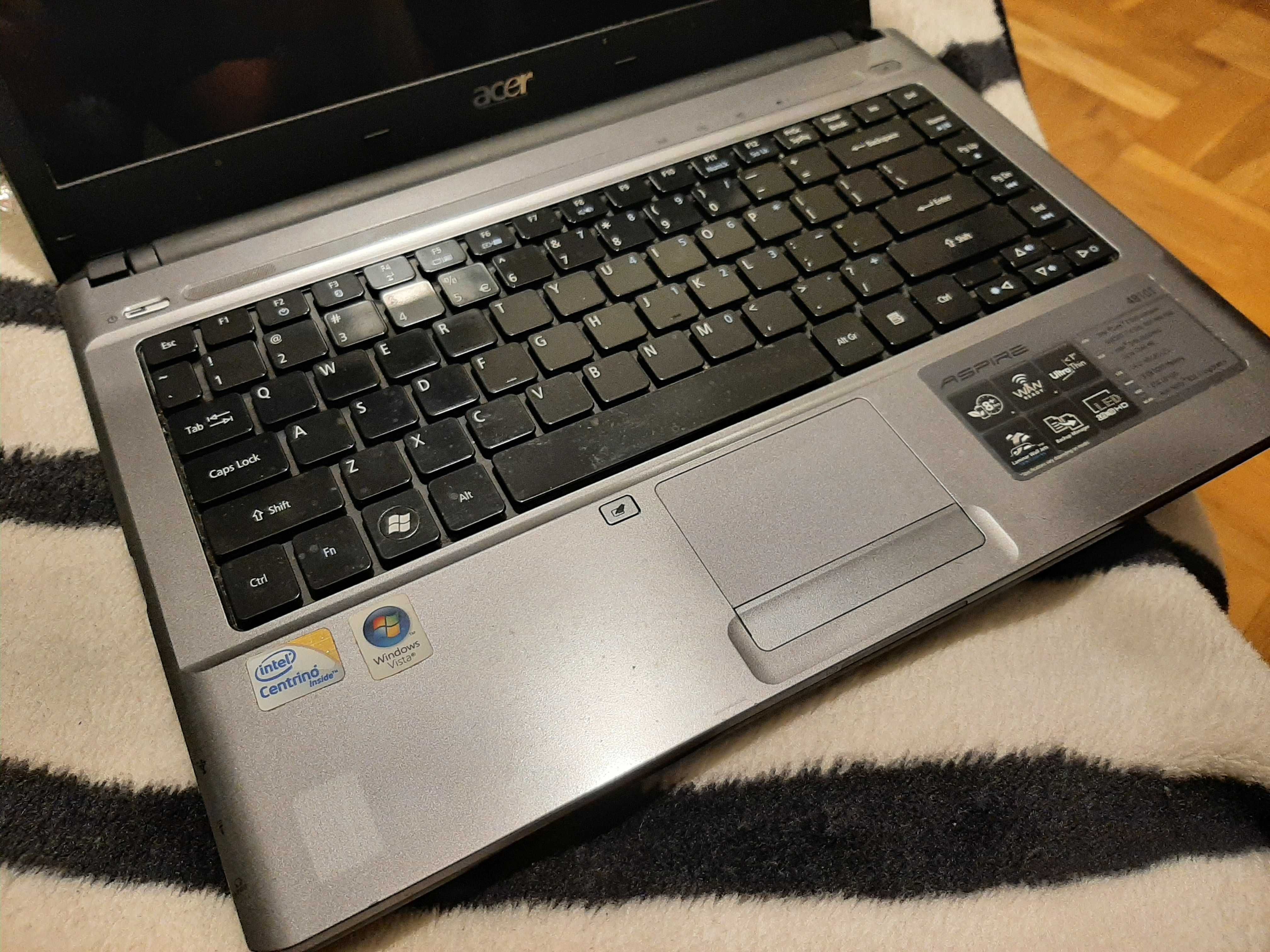 Laptop ACER Aspire 4810T- uszkodzona elektronika matrycy-taśma łącząca