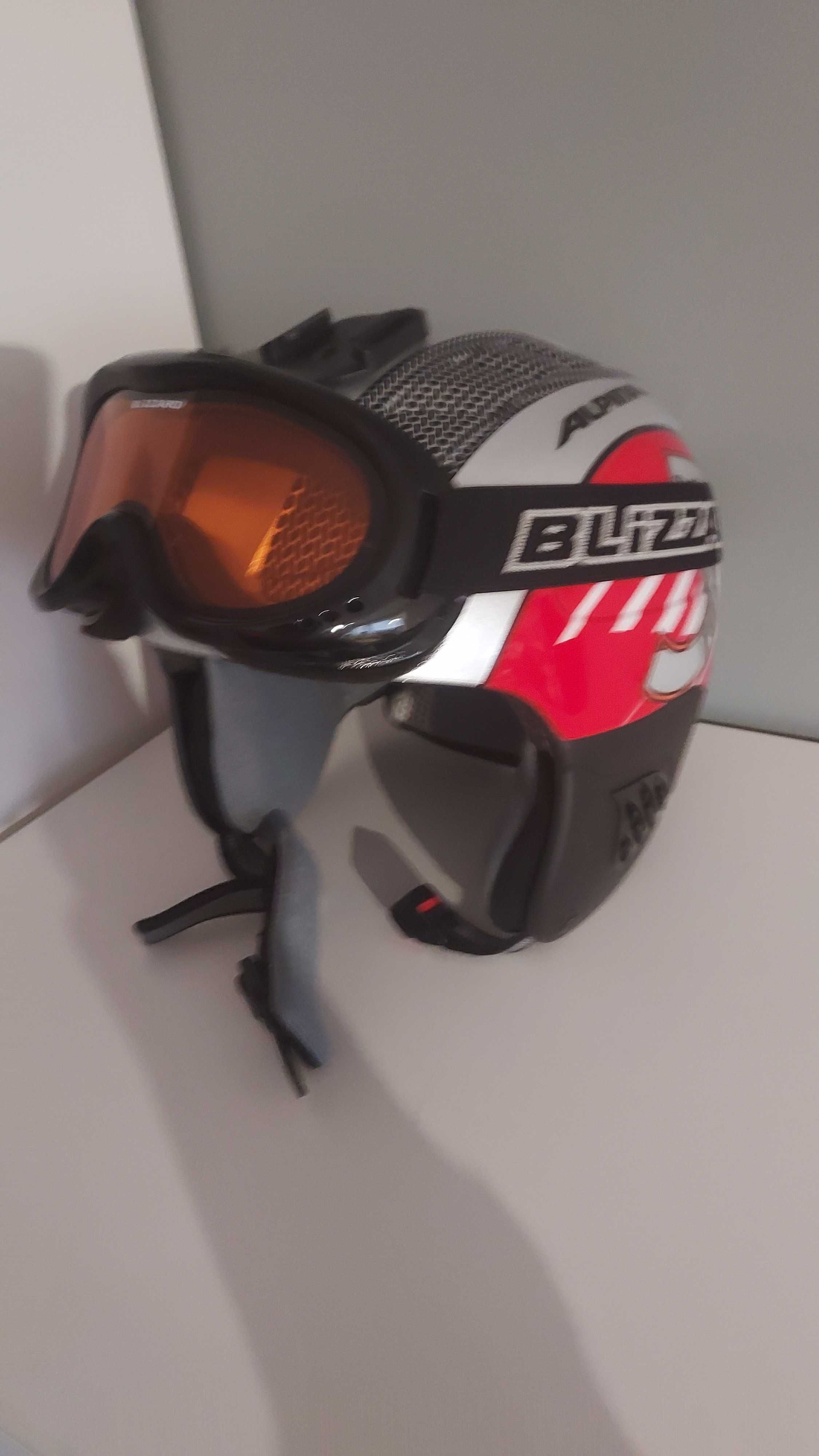 kask alpina junior 54 / 58 i gogle blizzard