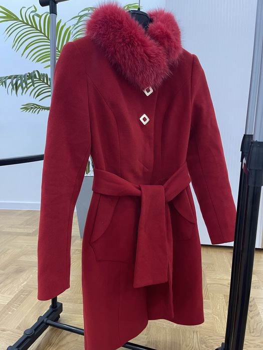 Зимове пальто (кашемір) комірець з натурального хутра