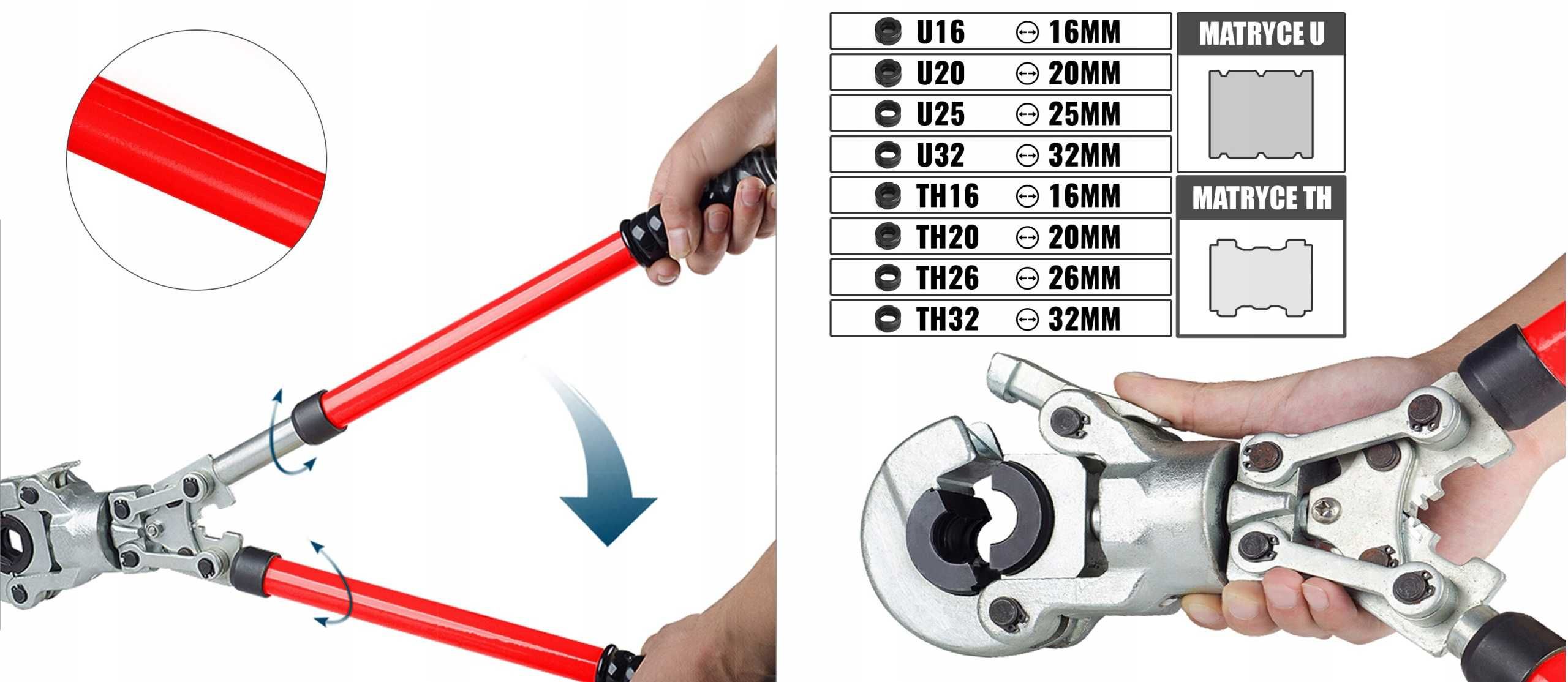 Zaciskarka Do Rur Pex Praska Hydrauliczna Zestaw 16-32mm