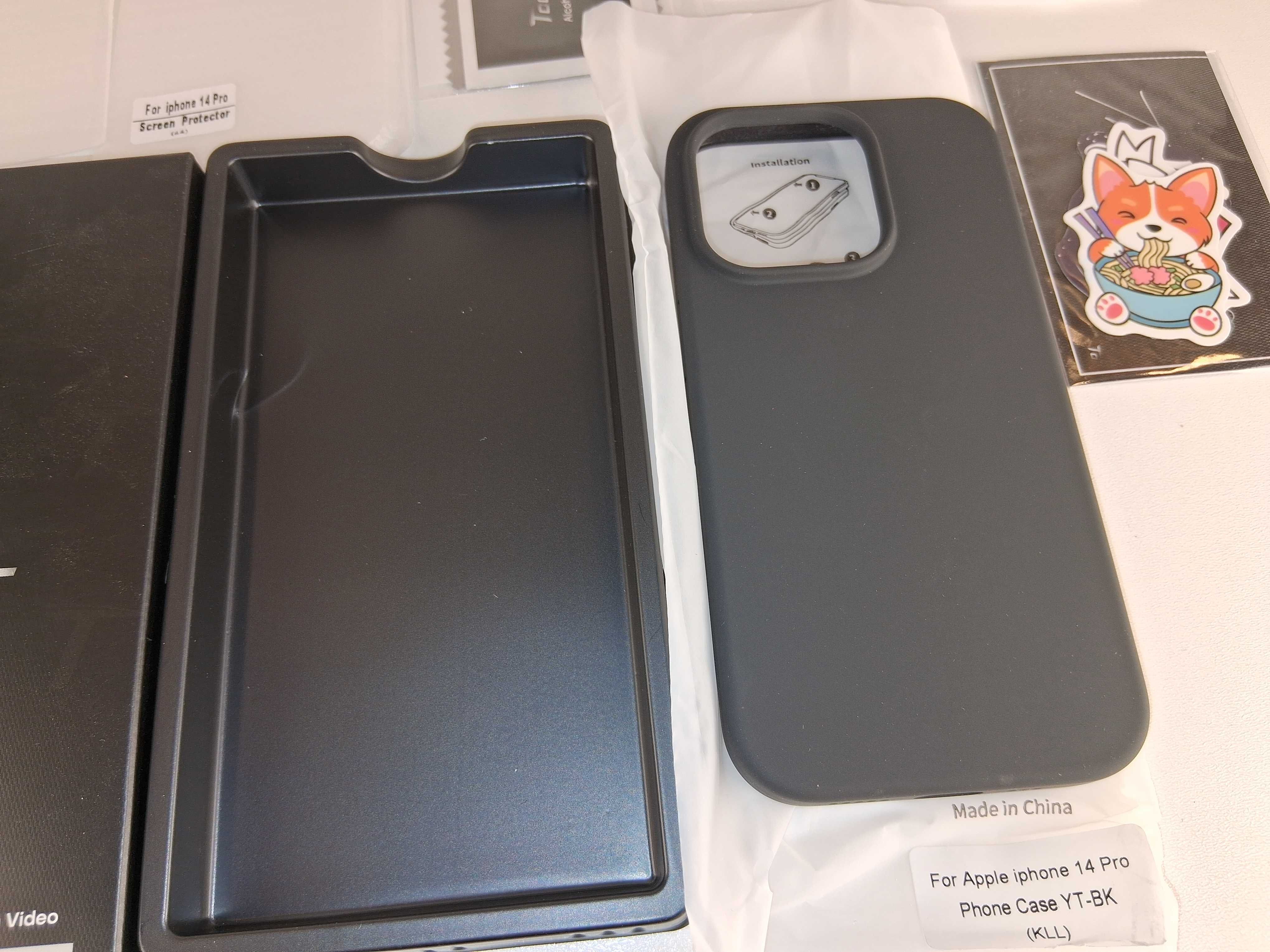Y013 Zestaw Czarny Case Etui 2x Szkło Hartowane iPhone 14 Pro