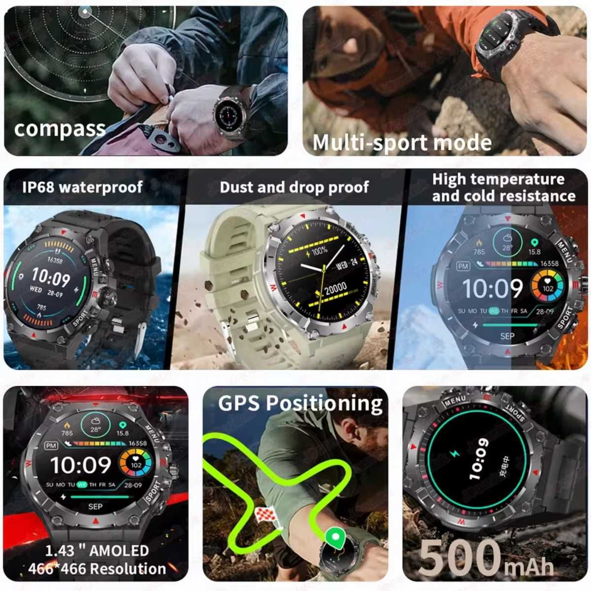 Смарт часы. VWAR TG02. GPS офлаин. Compass. Barometr. Автосушка.