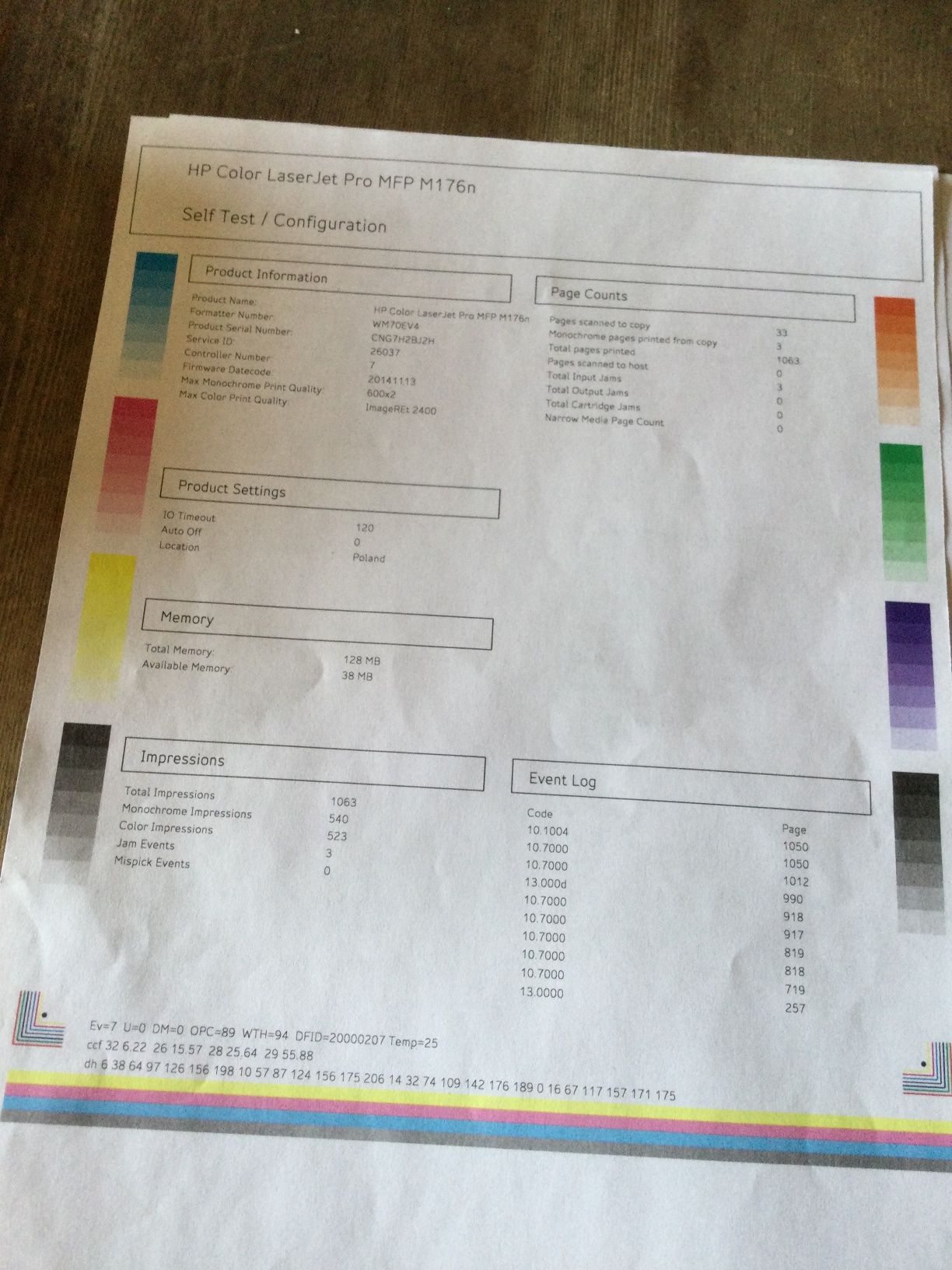 Kolorowa drukarka laserowa HP Color LaserJet Pro MFP M176n