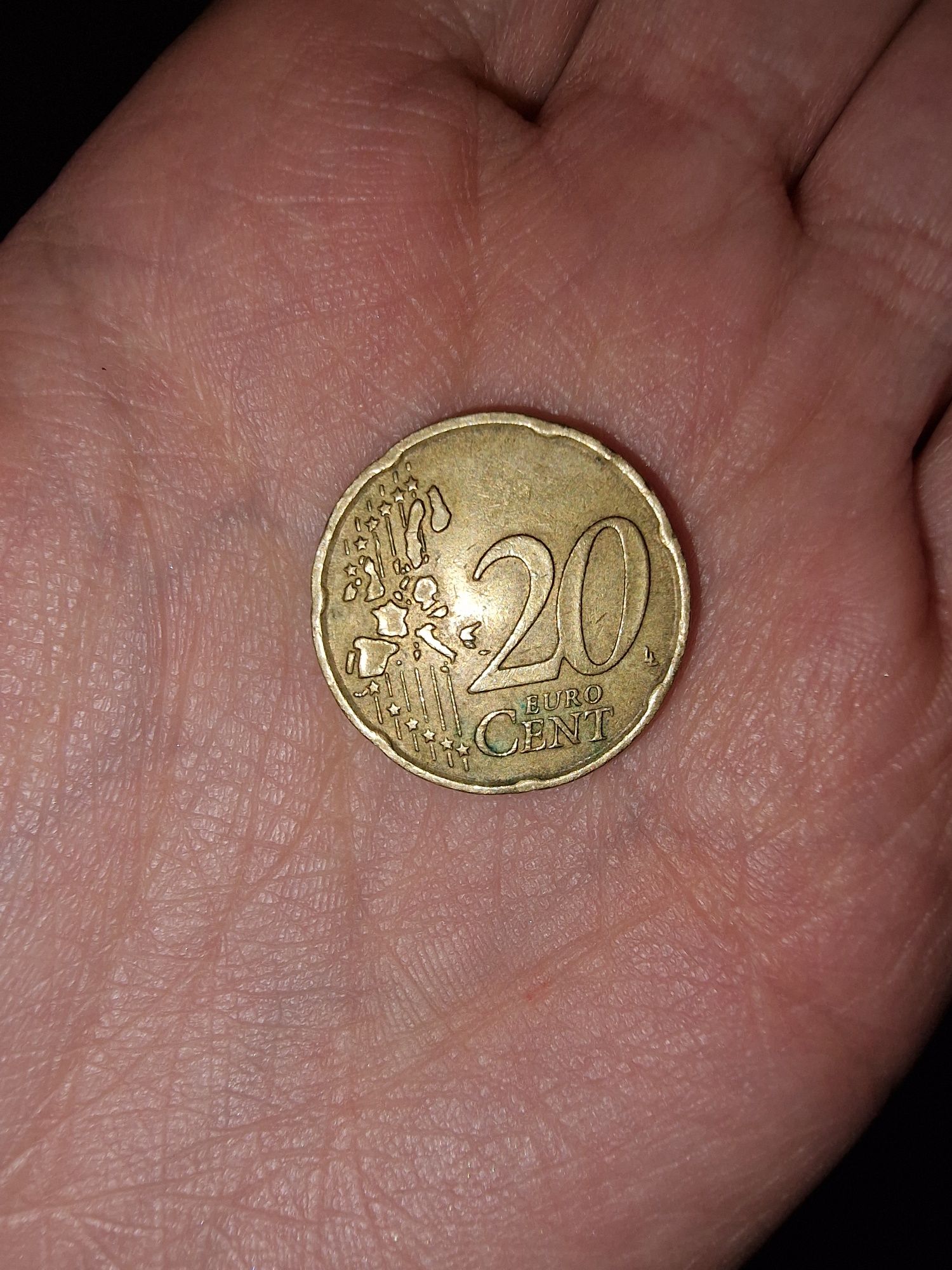 Moeda 20 cêntimos RARA 2002 Itália