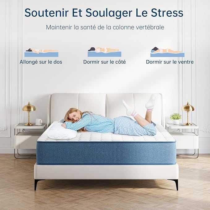 Materac 140x200cm Kieszeniowy ŚREDNIO TWARDY Wytrzymały - 20.5cm