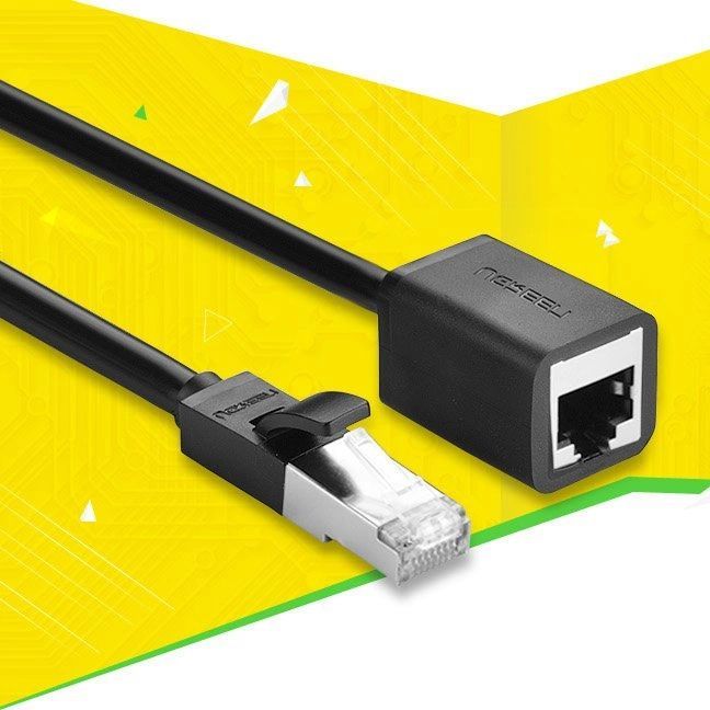 Ugreen przedłużacz kabel internetowy Ethernet RJ45 Cat 6 FTP 2m czarny