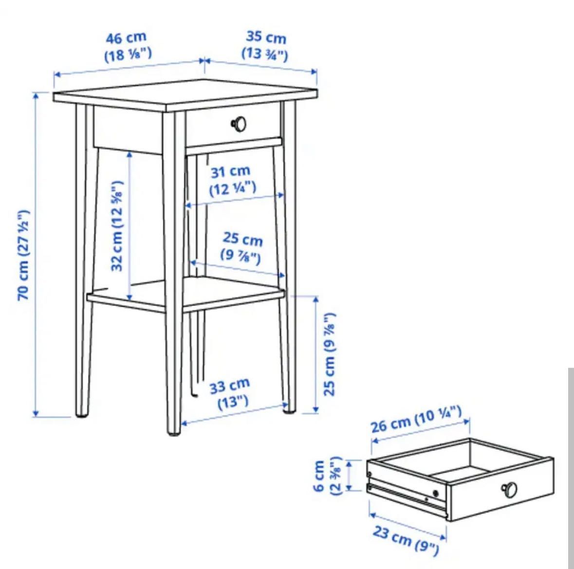 Stolik nocny Hemnes Ikea