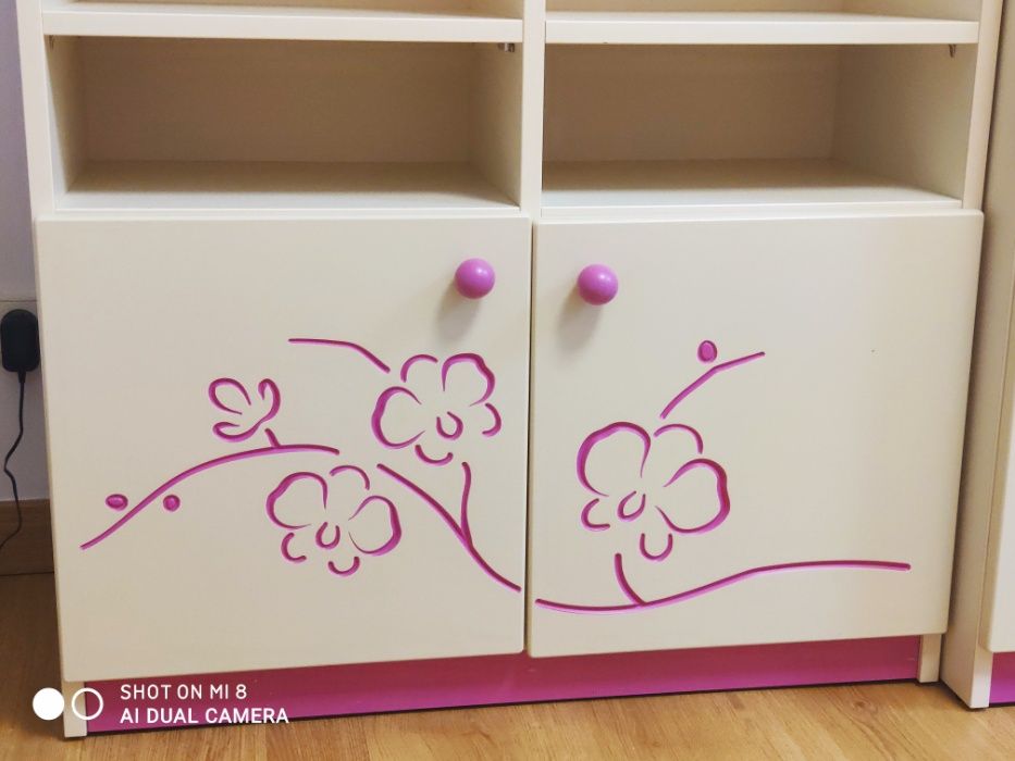 Zestaw mebli dziecięcych dla dziewczynki Meblik seria Orchidea