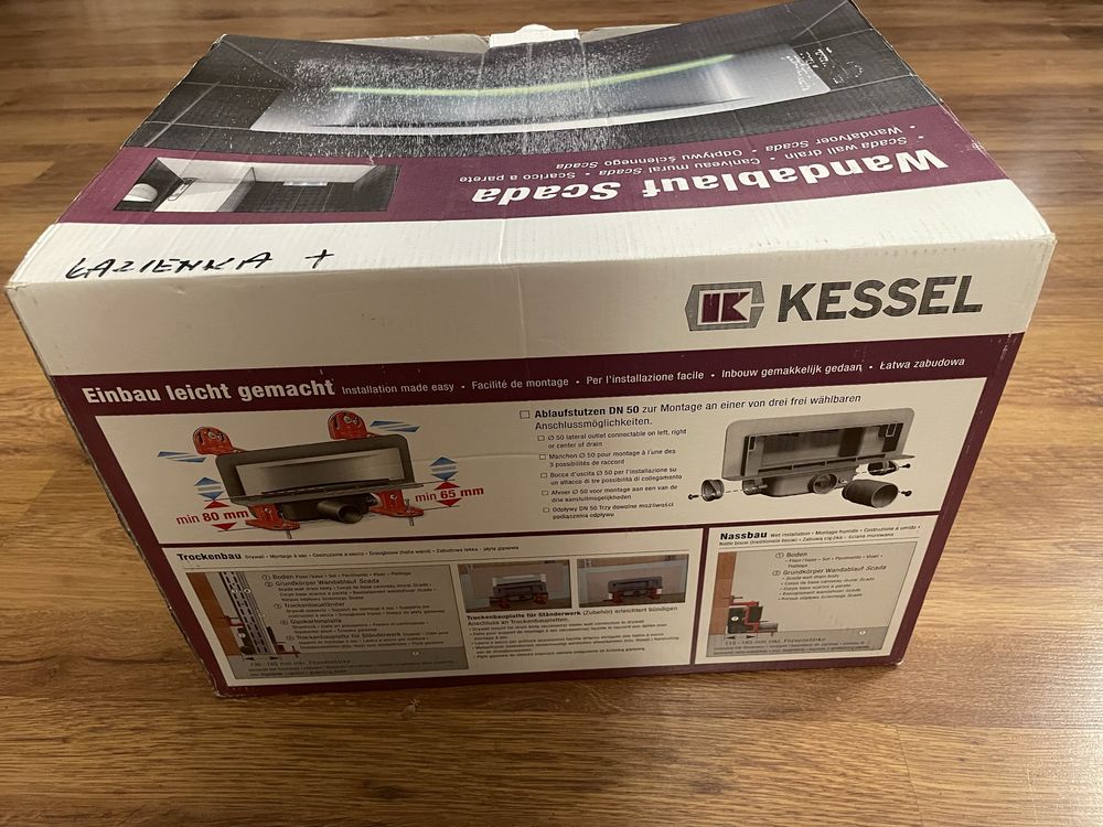 Odpływ ścienny linowy Kessel Scada stal nierdzewna 48000.02