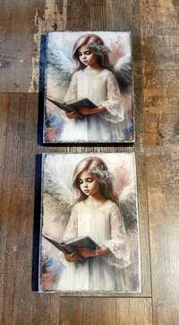Dwie pocztówki Anioł dziewczynka