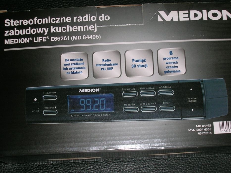 Radio do zabudowy kuchennej Medion Life