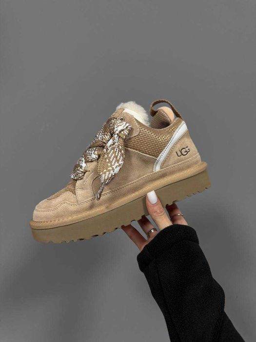 Угги UGG Lowmel Sneakers Sand / Уггі Ловмель Снекерс бежеві замшеві