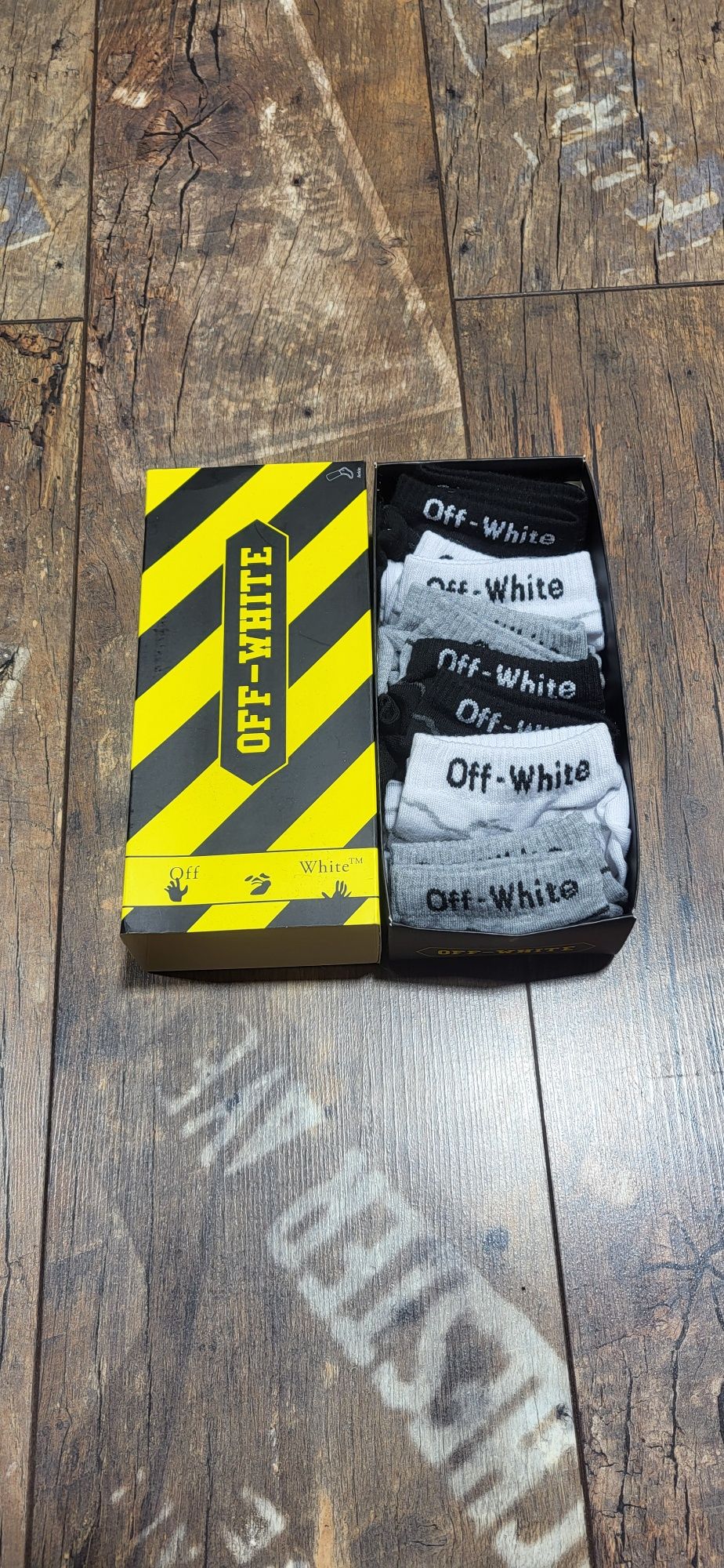 Off white skarpety męskie bawełna premium komplet 6 par uni