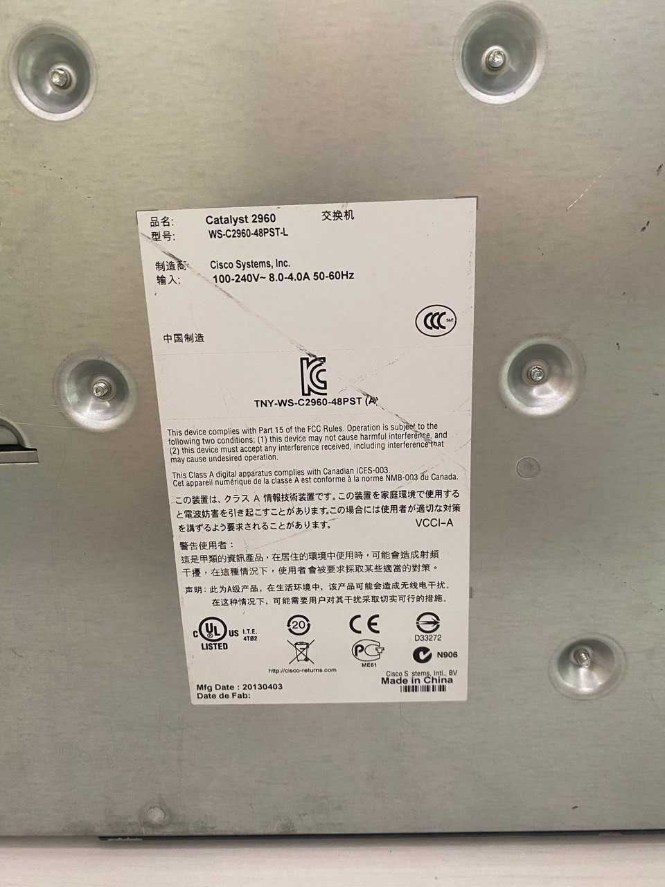 Мережевий комутатор (Свіч) Cisco Catalyst WS-C2960-48PST-L