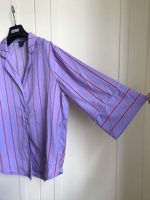 Lindex fioletowa koszula w paski oversize S 36
