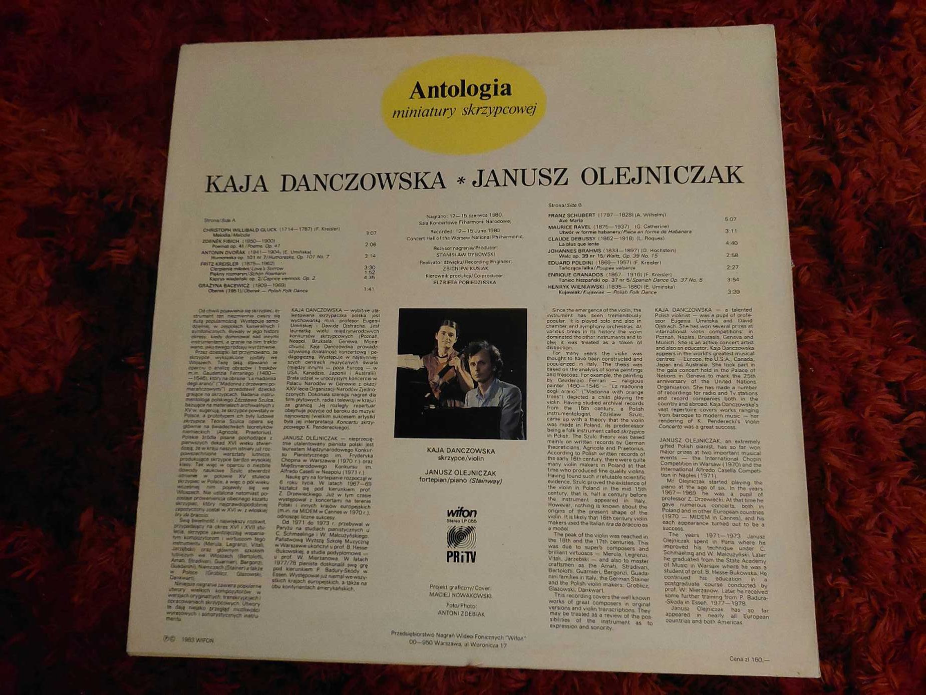 Płyta winylowa/Antologia miniatury skrzypcowej/Danczowska /Olejniczak